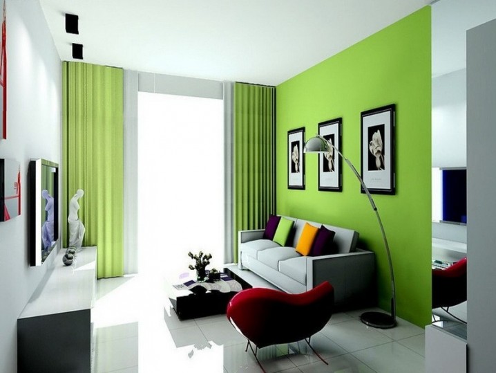 lime green living room