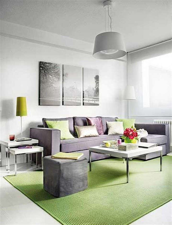 Living Room Design With Sage Green Sofa - living room ideas with dark green sofa