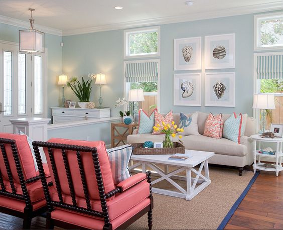 best coastal living room colors