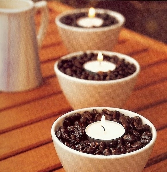 Coffee Beans and Tea Lights