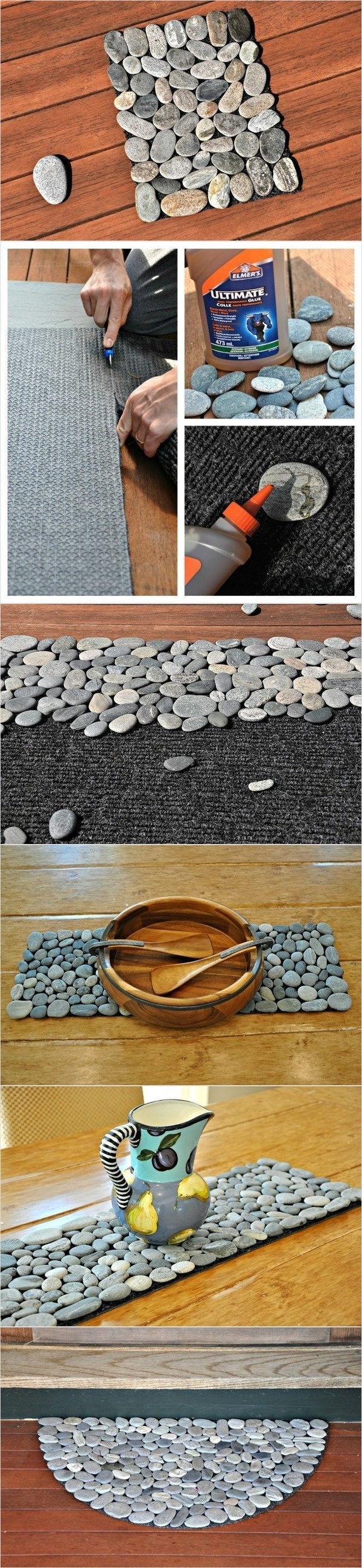 DIY pebble mat