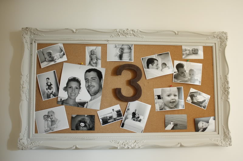 Foot Frame Turned into Family Photo Bulletin Board