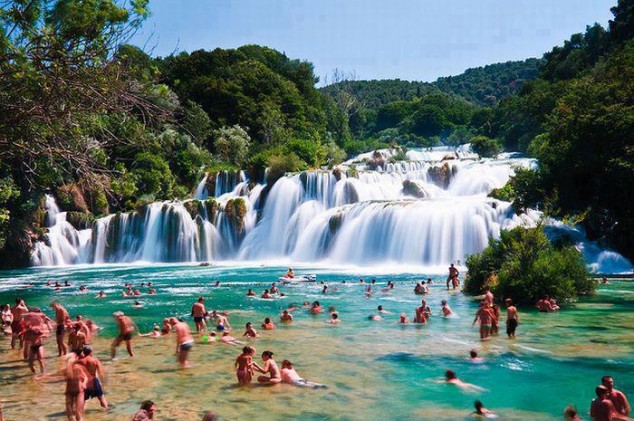 Natural Pool-Skradinski Buk-With Natural Waterfall,Krka National Park,Croatia