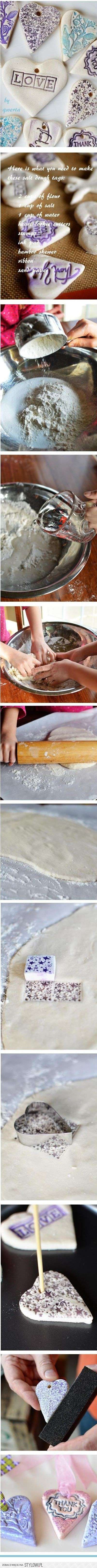 Stamped salt dough.