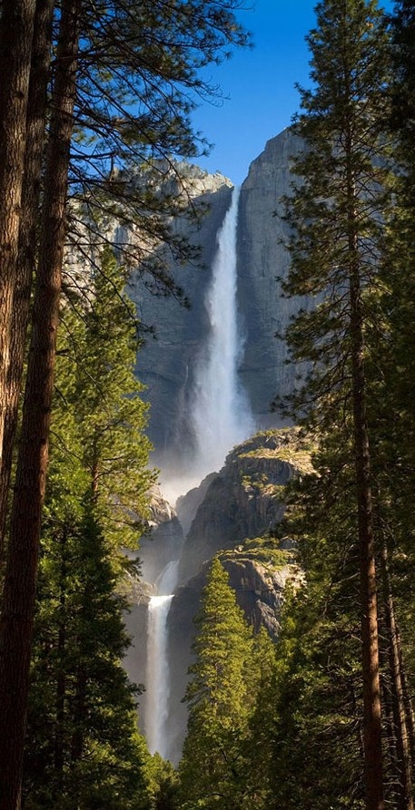 Upper and Lower Yosemite Falls  in Yosemite National Park, California