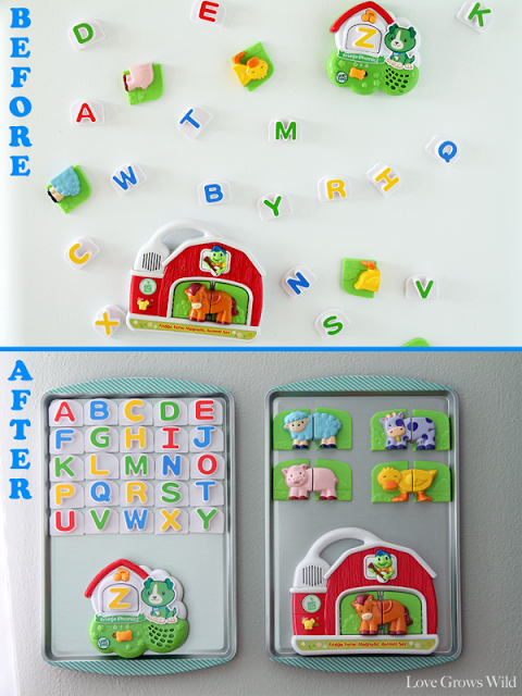 Magnet Board Before and After by Love Grows Wild