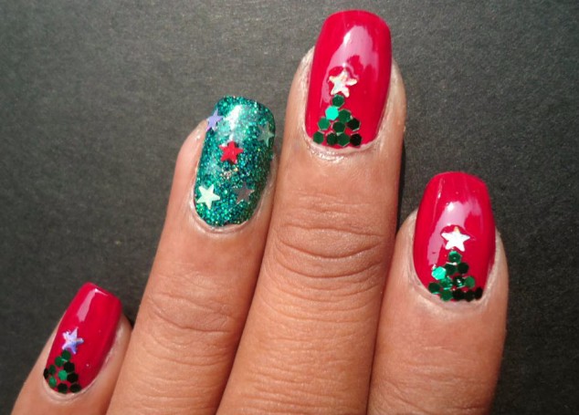 creative christmas nail design