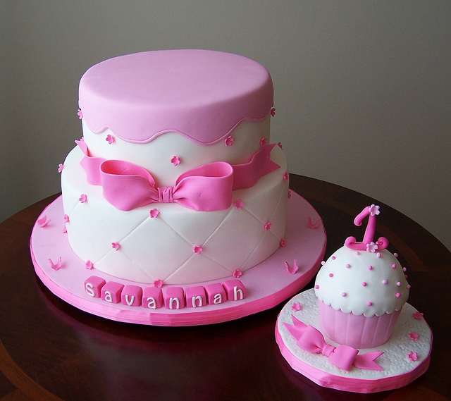 Lovely Baby Girl First Birthday Cake Ideas - 1st BirthDay Cupcake Cake 7