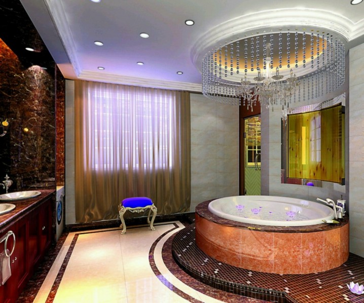 Round-Tub-with-Chandelier-in-A-Luxury-Bath-1024x853