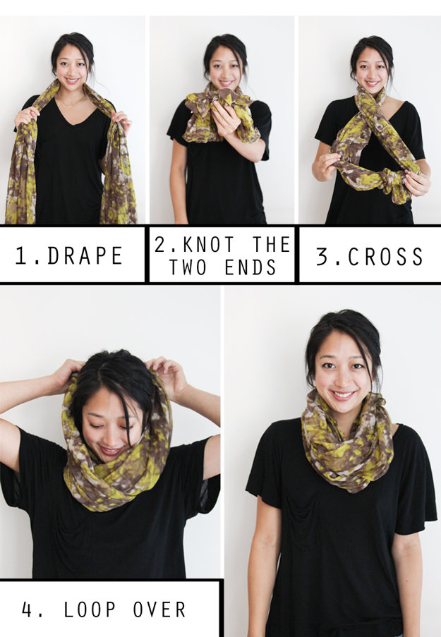Как завязать легкий шарф
