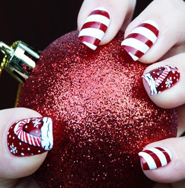 2013 christmas candy cane nails christmas candy cane nails design in 2013 easy candy cane nail art i-f27531