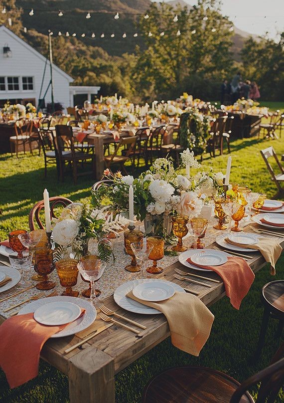 2014 fall table setting decorations for outdoor thanksgiving - flowers rustic-f21479