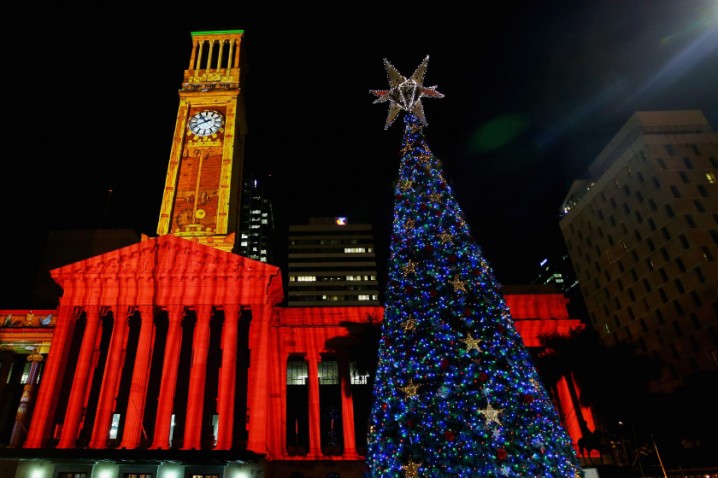 Solar Powered Christmas Tree Lights Up Brisbane