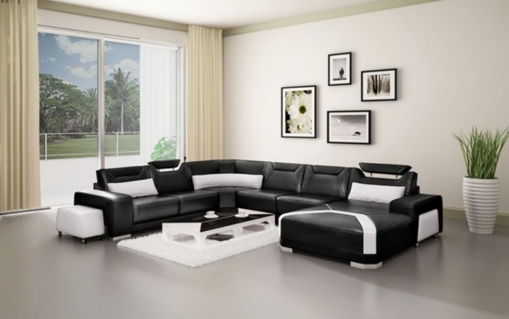 Black-and-White-Leather-Sofa-Sectional-In-White-Creamy-Living-Room-Color-Theme