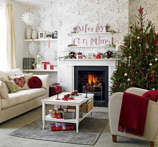 Living-room-Christmas-Fireplaces-Decoration-Ideas
