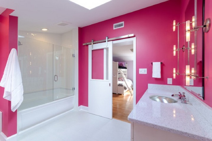 Pink-Bathroom-Design-With-Sliding-Door-1024x683