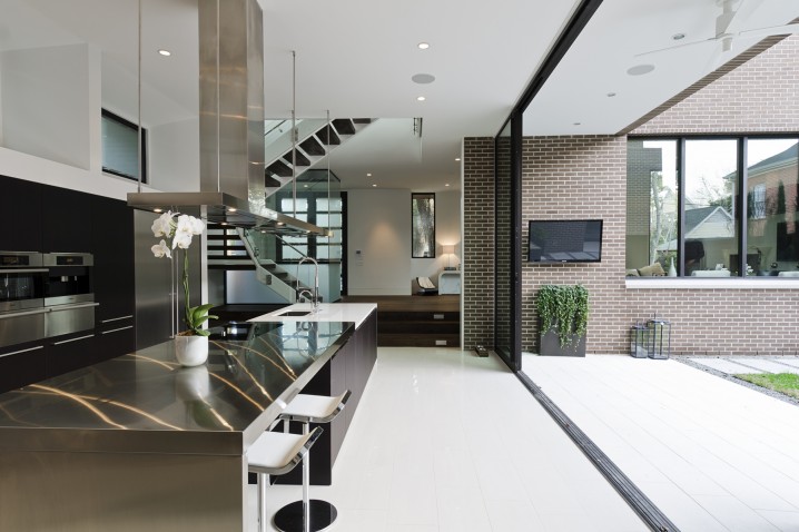 modern kitchen stainless steel countertops