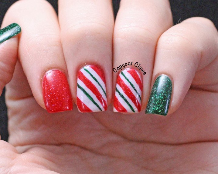 15 Lovely Christmas Candy Cane Nail Designs