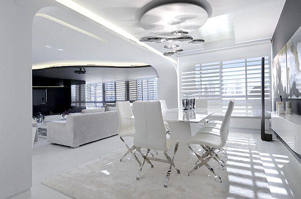 dining-room-buffets-sideboards-luxury-design-and-modern-duplex-apartment-white-color-style-spain