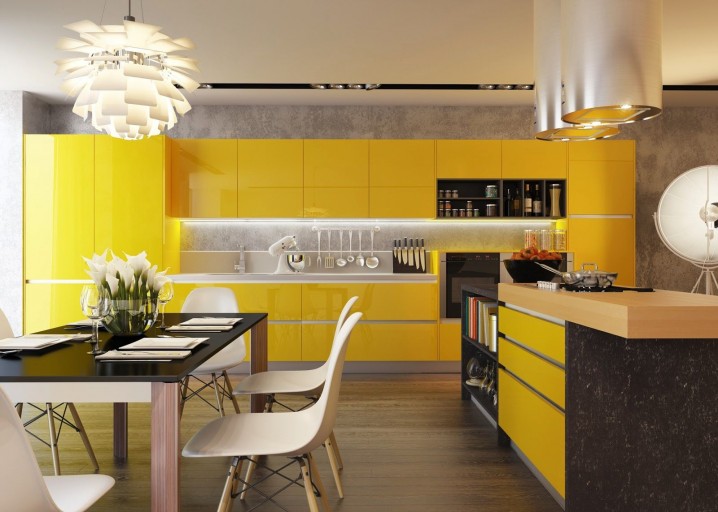 yellow kitchen pendant light