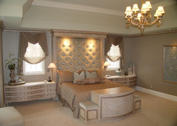 The-Beautiful-Chandelier-Of-Gorgeous-Tufted-Headboard