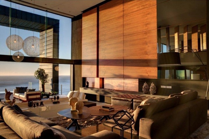 modern living room wood