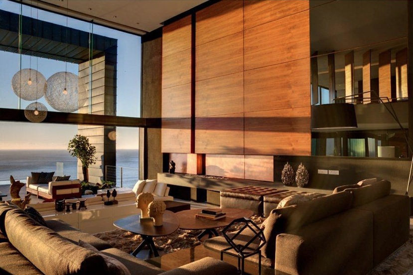 wood element living room decor