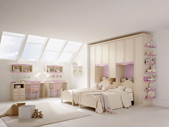 twin-girls-bedroom-with-neutral-colors-for-sweet-and-calm-look