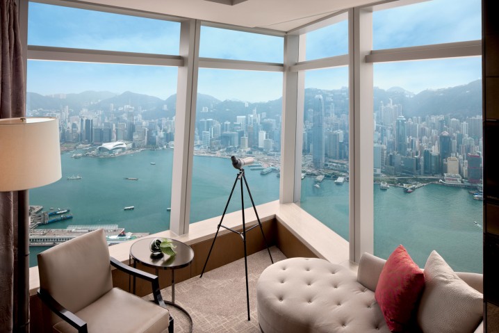 Interior-room-with-view-of-harbor-and-city-at-The-Ritz-Carlton-Hong-Kong