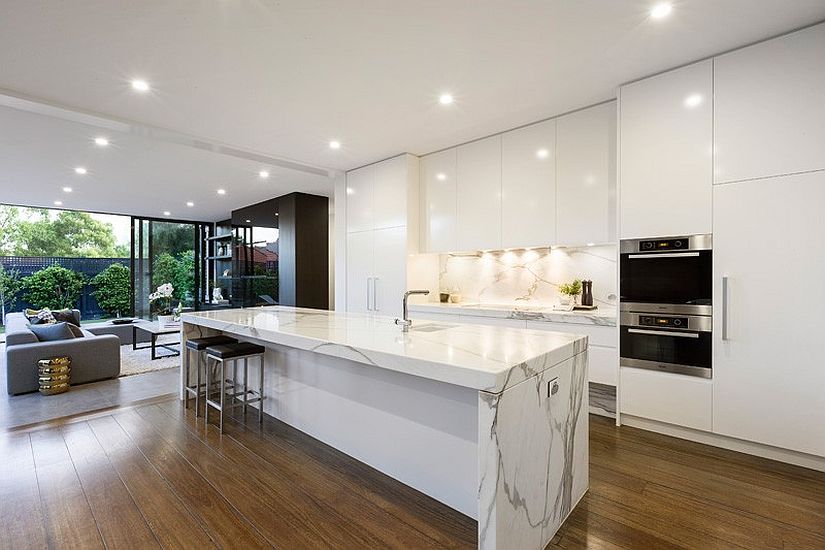 15 Modern Marble Kitchen Designs - Top Dreamer