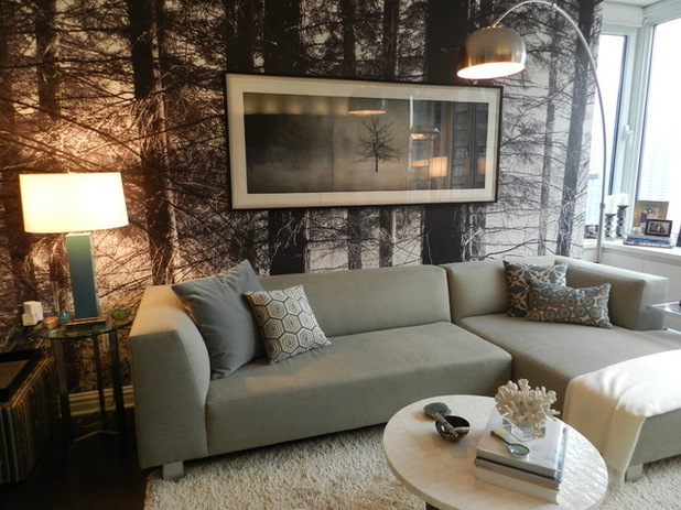 Black And White Living Room Wall Mural 