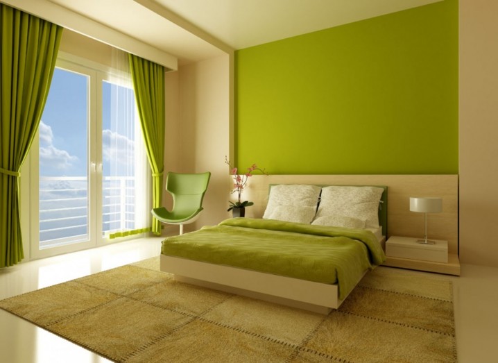 Decorative Bedroom Wall Colors Withal Interior Elegant Bedroom Wall Color Design Ideas With Charming Green Wall Also Beige Bed With Green Bed Cover And White Pillow Plus Green Chair And White - cigicigi.co