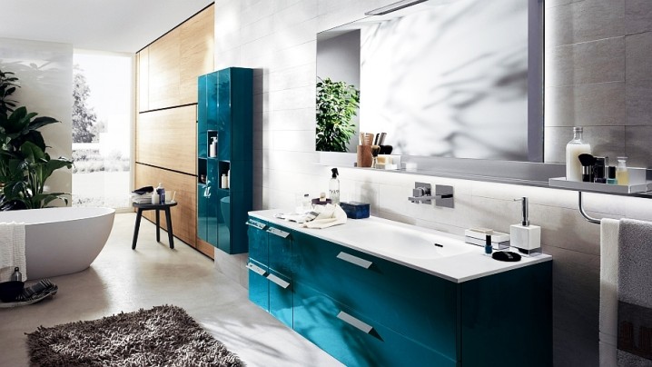 Elegant-asian-modern-bathroom-design-White-Ceramic-Bathtub-and-Blue-Baltic-Colored-Cabinets