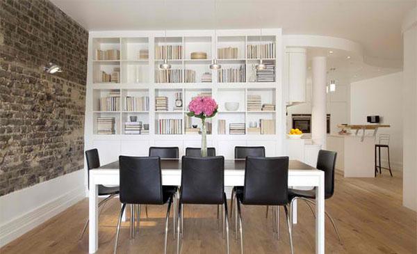 The-Black-Chairs-Of-Ideas-for-Adding-Bookshelves-in-the-Dining-Room