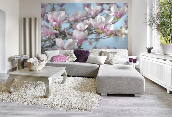 Magnolia Flower Wall Mural Living Room Decor