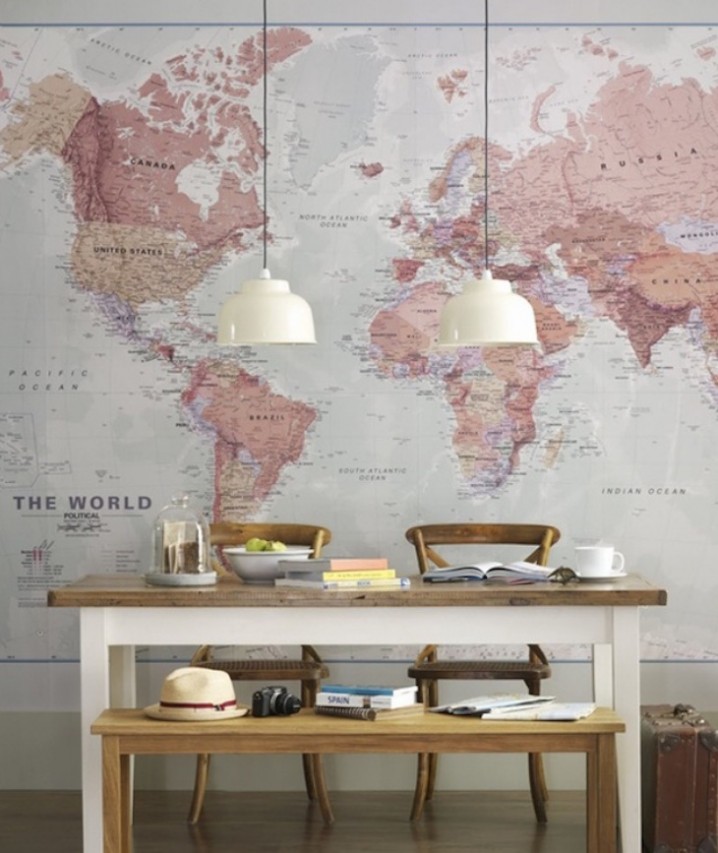 Wall-Decor-Design-with-World-Map