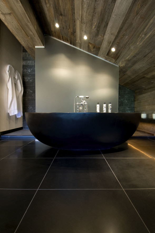 bathroom-exquisite-natural-stone-bathtubs-design-ideas-for-bathroom-with-black-color-circle-bathtubs-and-wooden-ceiling-feat-minimalist-hanger-towel-awesome-natural-stone-bathtubs-design
