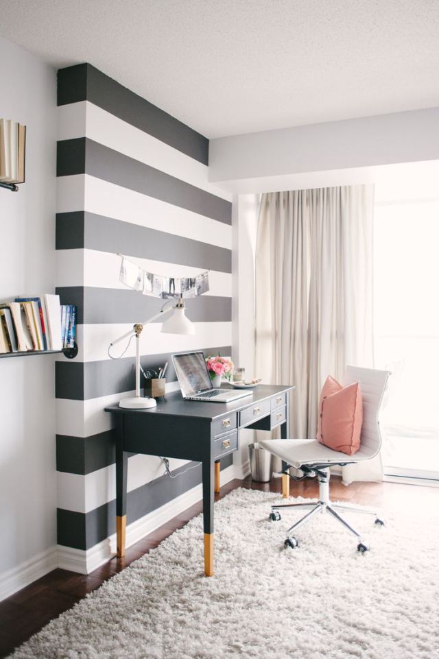 black-and-white-stripes-home-office-interior