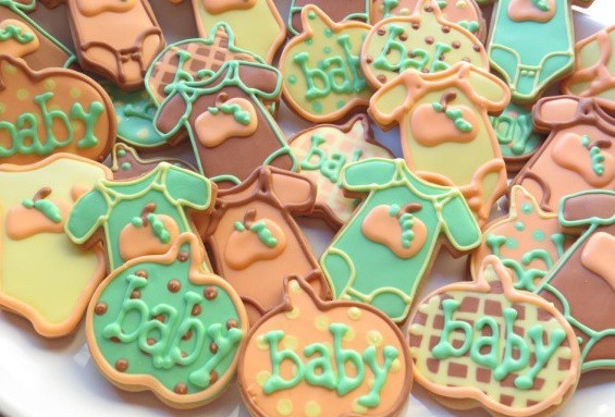 Cute Fall Themed Baby Shower Cookies