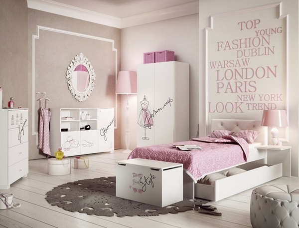 teen-girl-bedroom-ideas-fashion-cities-white-pink-gray-interior-design