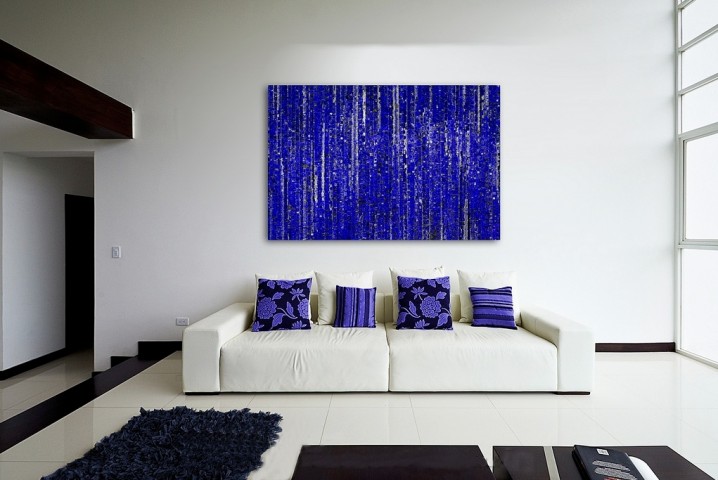 Brown And Indigo Blue Living Room