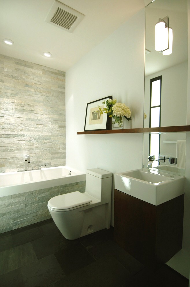 Exquisite-Bathroom-Contemporary-design-ideas-for-Brown-Floating-Shelf-Image-Decor
