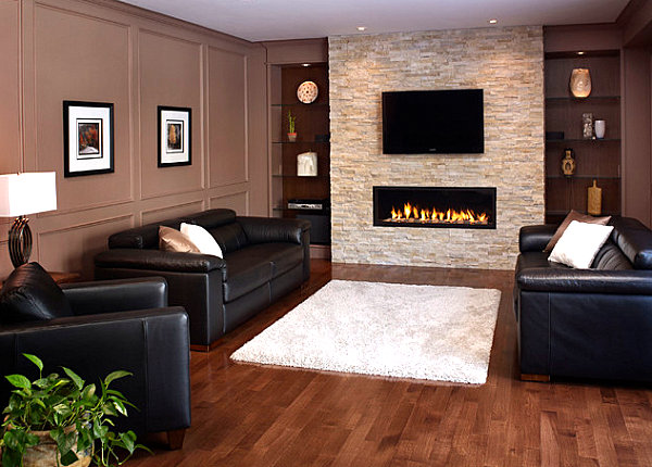 Stone-fireplace-with-TV-overhead