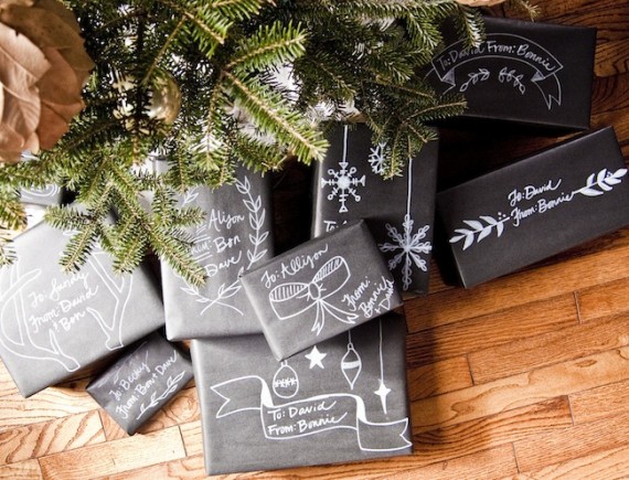 Christmas chalkboard packaging