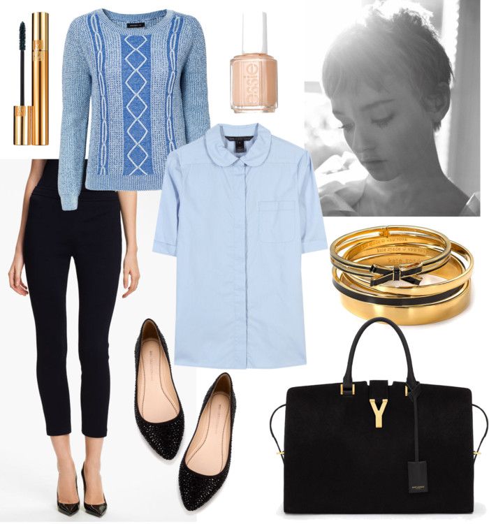 pale blue and black polyvore