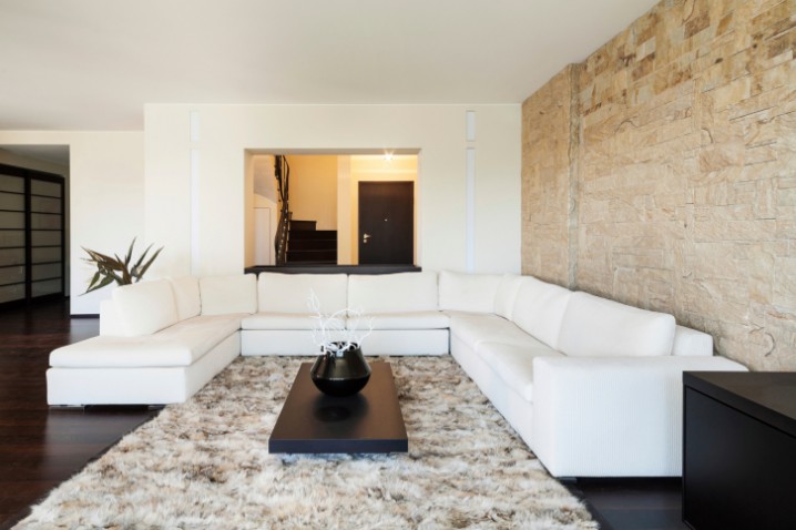 interior luxury apartment, white divan