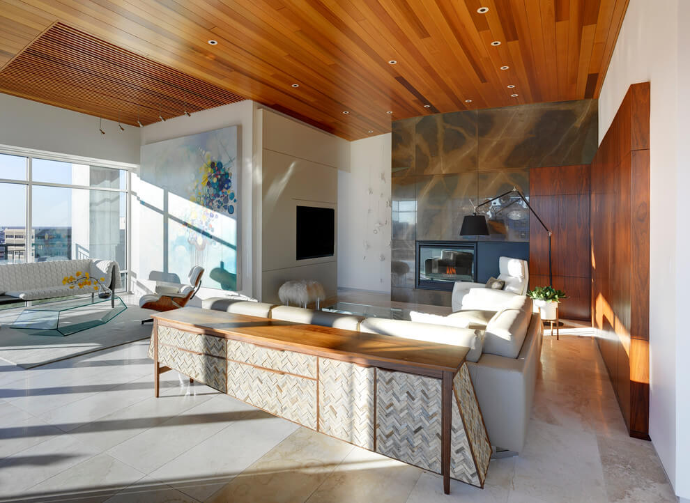 Illustration of Luxury Urban Penthouse Suite With Rooftop