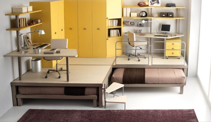 Creative-design-yellow-bunk-beds-for-teenagers