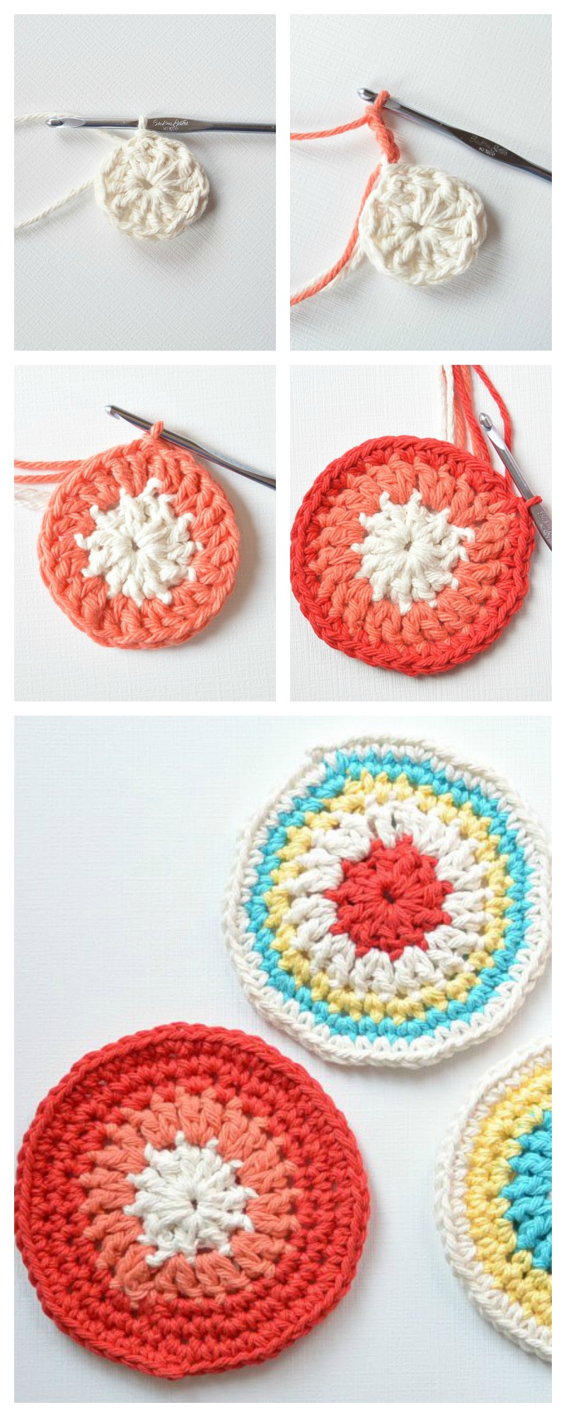 DIY Crochet Round Coasters