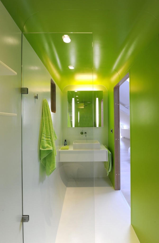 breathtaking-fantastic-lime-green-bathroom-light-green-ceiling-white-lamps-light-green-towel-on-white-wall-light-green-wall-square-mirror-white-vanity
